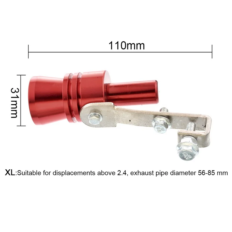 Турбо звуковой свисток глушители выхлопной трубы авто выдув клапан-симулятор глушители алюминиевый сплав автомобиля турбо свисток Размер s-xl - Цвет: Size XL-Red