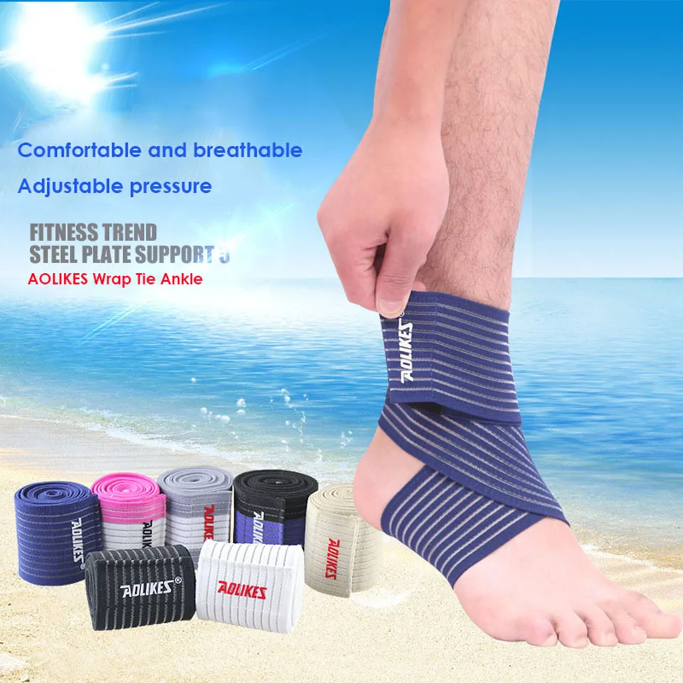 

AOLIKES 1PCS High Quality Ankle Support Spirally Wound Bandage Volleyball Basketball Ankle Orotection Adjustable Elastic Bands