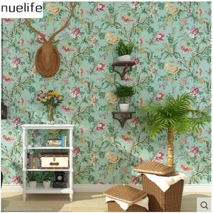 

cheap European style garden pattern non - woven wallpaper bedroom wallpaper living room television background wallpaper