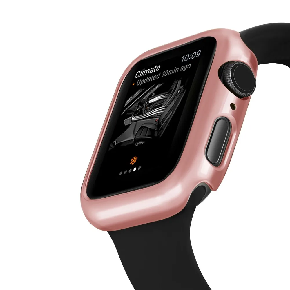 Жесткий чехол для Apple Watch Series 4 44 мм 40 мм Розовый Золотой корпус часов для Iwatch защитное Плакирование оболочки
