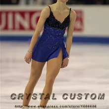 Лидер продаж, синие платья для фигурного катания для взрослых, модный бренд, платье для соревнований на коньках для женщин DR3476