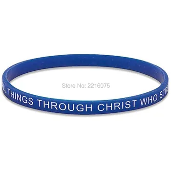 

300pcs I Can Do All Things Through Christ silicone wristband rubber bracelets free shipping by DHL express