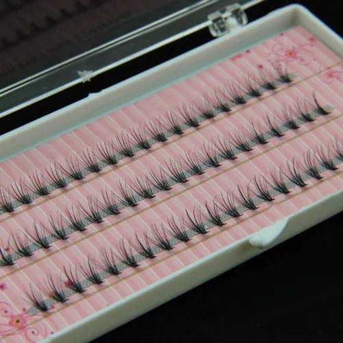 

2016 60pcs Professional Black Man-made Makeup Individual Cluster Eye Lashes Grafting Fake False Eyelashes 8L94