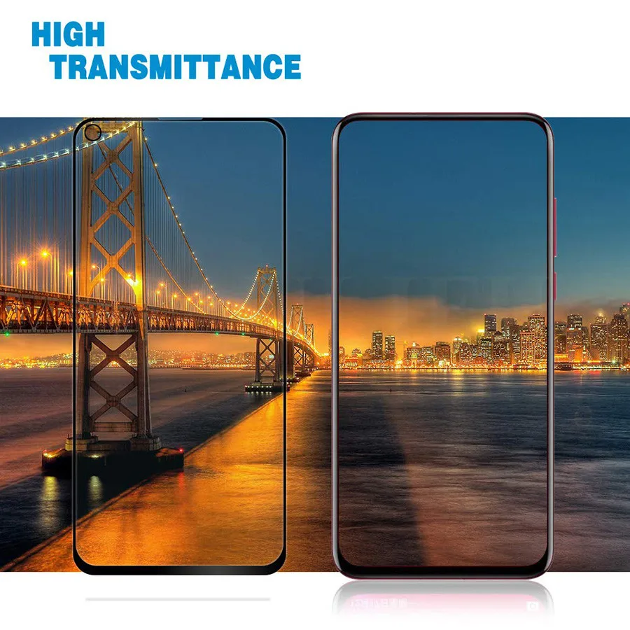 Полное покрытие защитное закаленное стекло для Huawei Honor View 20 Защитная пленка