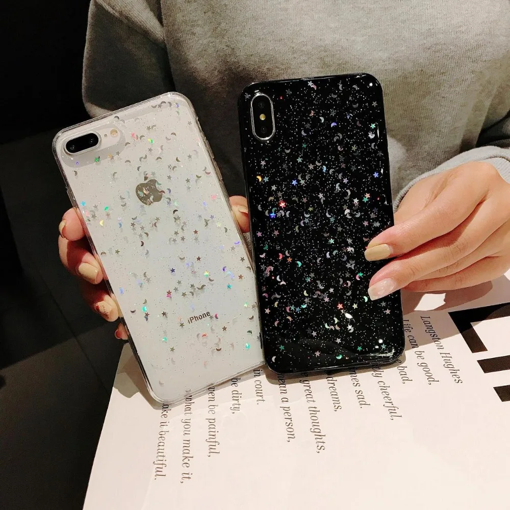 

Shine Star Moon TPU Phone Case For Xiaomi Mi 6 6X 8 Lite 8 SE Back Cover