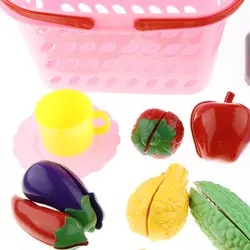 Упаковка из 20 пластиковых режущих фруктов и растительная пища в миска, кухонные игрушки для детей игрушечный миксер игровые аксессуары