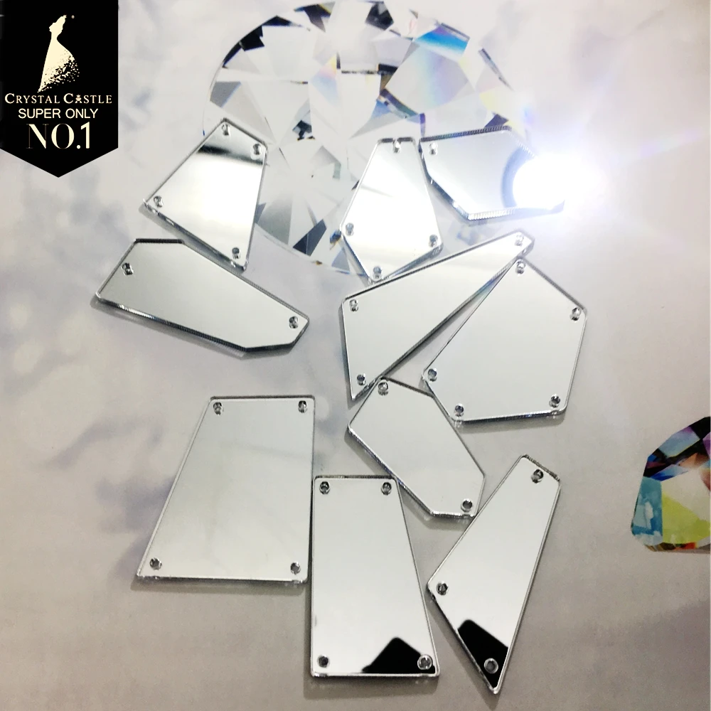 

Crystal Castle Shiny Big Acrylic Mirror Stones and Sew On Rhinestone Dress Flat Sewing Mirror Crystal Rhinestones for Clothing