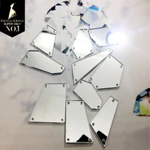 Crystal Castle Shiny Big Acrylic Mirror Stones and Sew On Rhinestone Dress Flat Sewing Mirror Crystal Rhinestones for Clothing