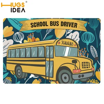 

HUGSIDEA School Bus Bathroom Customized Mat Printed Bathroom Kitchen Carpets Doormats Floor Mat for Living Room Anti-Slip Tapete