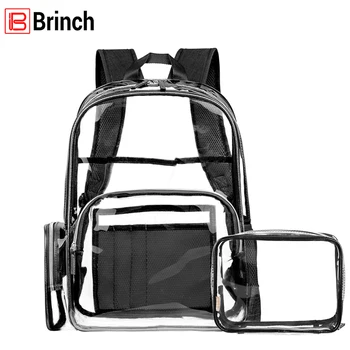

BRINCH Clear Baby Diaper Backpack With Cosmetic Bag Waterproof PVC Multifunctional Mummy Maternity Nappy Backpack For Baby Care