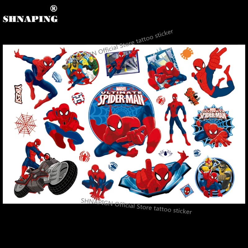 SHNAPIGN Amazing Spidey Детский мальчик временная татуировка боди-арт вспышка Татуировка наклейка s 17*10 см водостойкая поддельная Стилизация Наклейка на стену