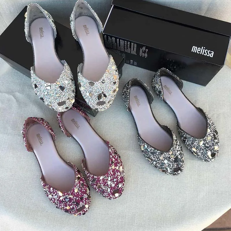 

Melissa Women Sweet Diamonds 2019 New Women Flat Sandals Melissa Women Shoes Stone Shoes Jelly Sandals Jelly Shoes