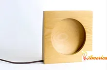 Rodada lua lâmpada de mesa de decoração para casa minimalista quarto lâmpada de cabeceira LED nocturna cintilante, De faia, Ac110-240v