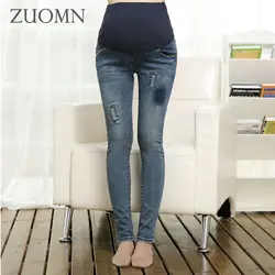 Зимние велюр беременных джинсы для беременных Для женщин джинсы для беременных Беременность эластичный пояс узкие брюки Y880