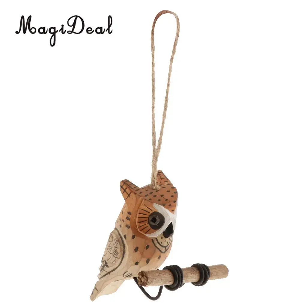 100% Hand Carved Vivid Wooden Animal Wood Hanging Decoration Wind Chimes Garden Wall Hanging Crafts Gifts Retro Outdoor Decor