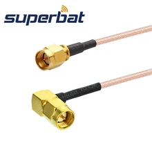Superbat RF коаксиальный кабель SMA косичка кабель Мужской прямой мужской правый угол RG316 15 см свинец для Wi-Fi антенны