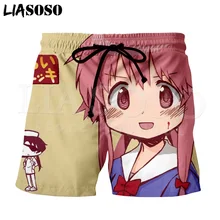 LIASOSO 3d принт унисекс дневник будущего Yuno Gasai мужские шорты наборы модные пляжные шорты бордшорты брюки X0695