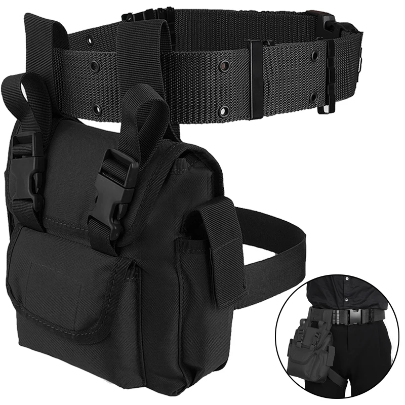 

Tactical Molle Drop Leg Pack Waist Bag Waterproof Quick Release Utility EDC Pouch Military Tool Fanny Pack ffor Hunting Hiking