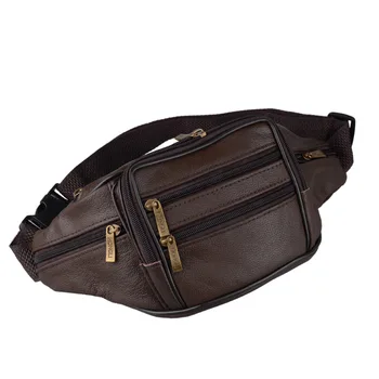 

Men Leather Waist Packs PU Leather Multifunction Man Fashion Bags Casual Solid Color Male Waist Bags