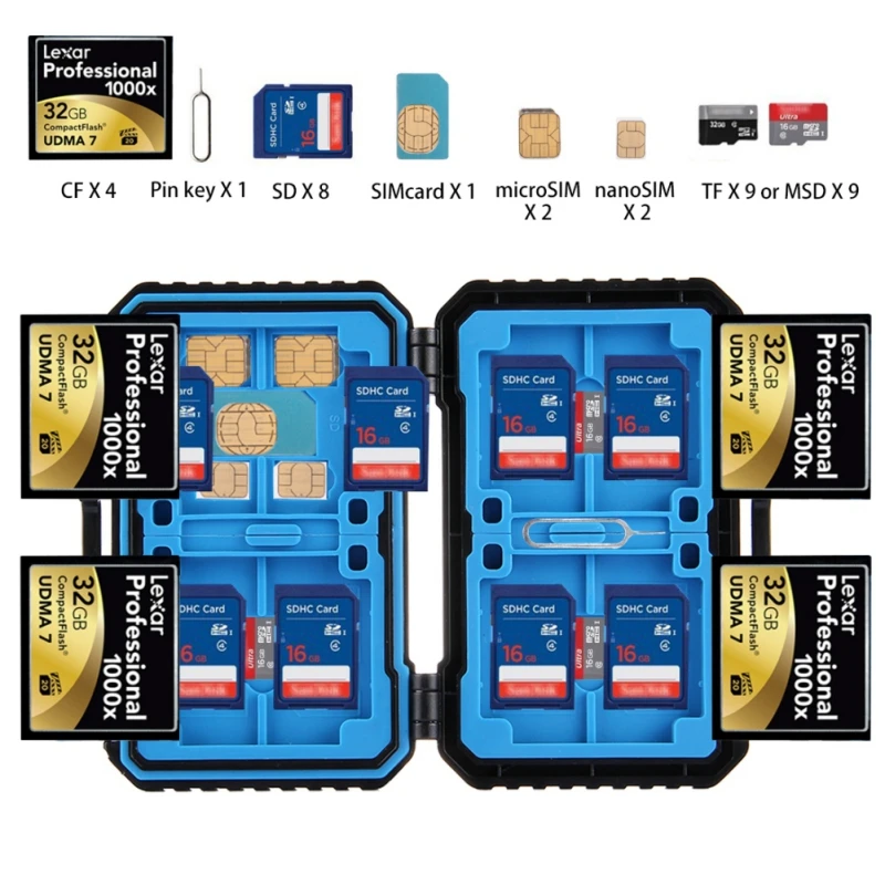 Чехол для карт памяти с USB 3,0 водонепроницаемый 27 слотов SIM CF TF MSD карты Чехол Коробка для хранения SD/SDHC/SDXC/Micro SD SDXC Новинка