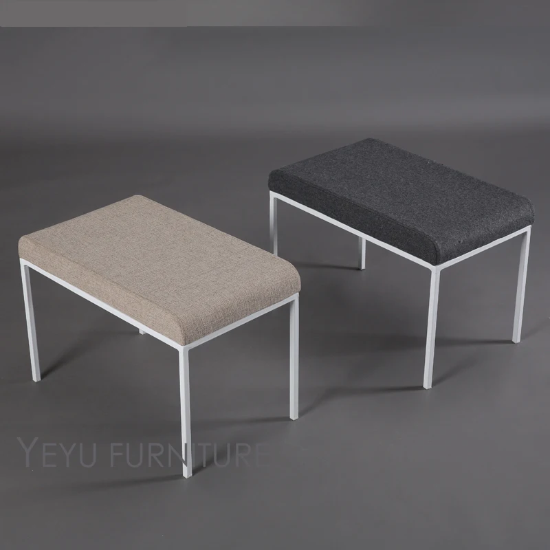 Design Moderno e minimalista Estofado macio e tampa de metal bancada sapatos fezes fezes otomano Sala fezes final cama banco comprido