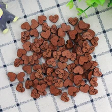 Cheap 100Pcs Wooden Heart With Love DIY Craft Retro Heart Slices For Handmade Accessories Wedding Party