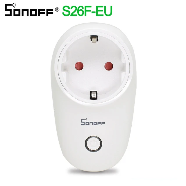 Sonoff S26 Wi-Fi базовая умная розетка ЕС Беспроводная штепсельная розетка умная домашняя розетка работает с Alexa Google Assistant - Цвет: S26F-EU 1pcs