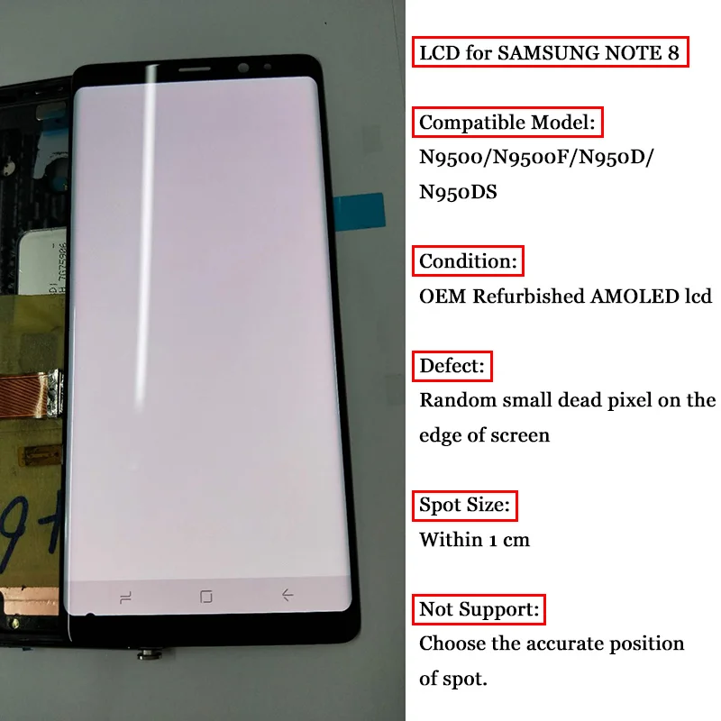  AMOLED For Samsung Galaxy S8 S8 Plus S9 S9 Plus Note 8 Lcd Display Touch Screen Digitizer +Small Sp
