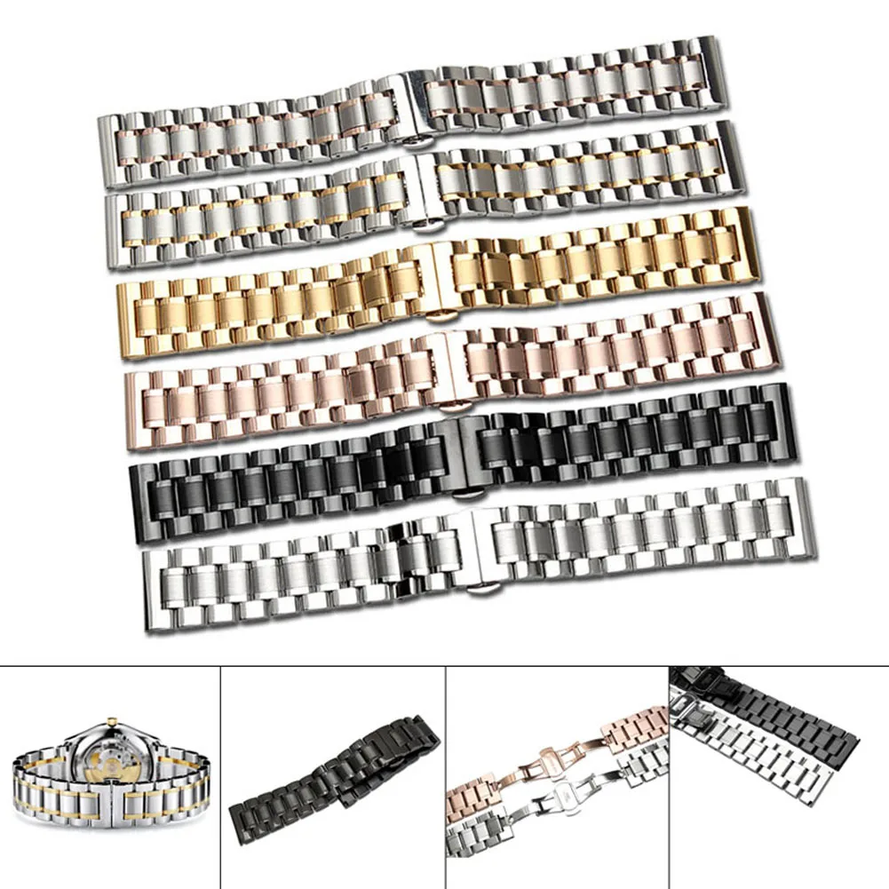 

Hot 14/16/17/18/19/20/21/22/23/24mm Universal Watch Band Strap Stainless Steel Watchband Bracelet MSK66