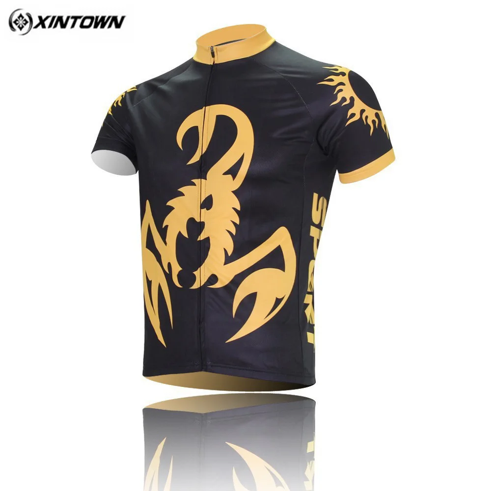 Xintown الرجال الدراجات جيرسي فريق العقرب الرمال الأعلى mtb ركوب الرياضة قصيرة الأكمام الملابس الرياضية القمصان roupa ciclismo
