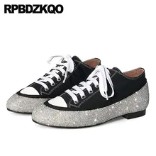 Горный хрусталь бриллиант марка Bling Bling Плюс размер лифт холст 11 Размер 43 Runway 10 Дизайнерская обувь женская роскошь кристалл большой зашнуровать весенняя осень последние отправка капель европейская Мода