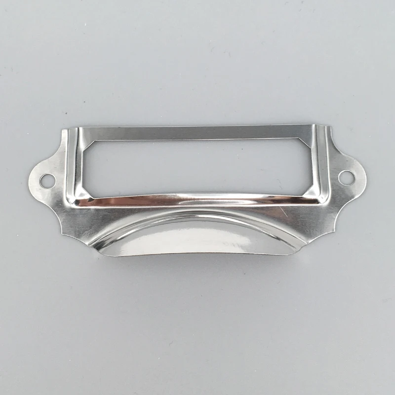 91 42mm Classic Polished Chrome Label Holders With Cup Pulls