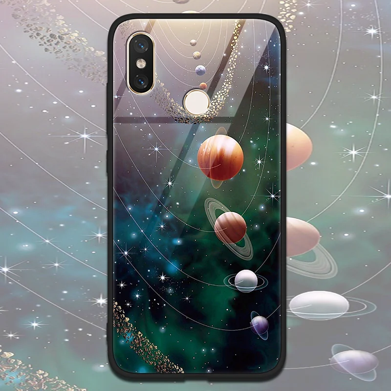 Закаленное стекло Star Space Cover для Xiao mi Red mi Note 5 6 Pro S2 5 Plus mi A2 6X 5S 6 8 SE Lite Explorer mi x 2 2s чехол с мягкими краями - Цвет: xk10quan