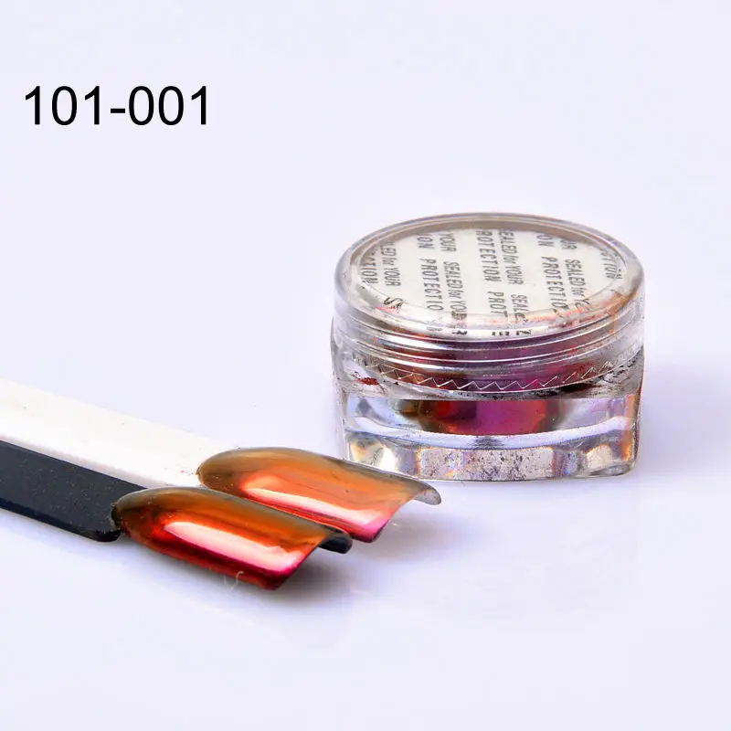 WUF 1 Box 0.3g Chameleon Mirror Nail Glitters Powder DIY Nail Chrome Pigment Dust Manicure Nail Art Decoration Tools - Цвет: 01