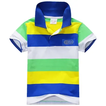 Summer Fashion Style Kids Baby Boys Cotton  Striped T-shirt Multi Color Short Sleeve Top S-XXL