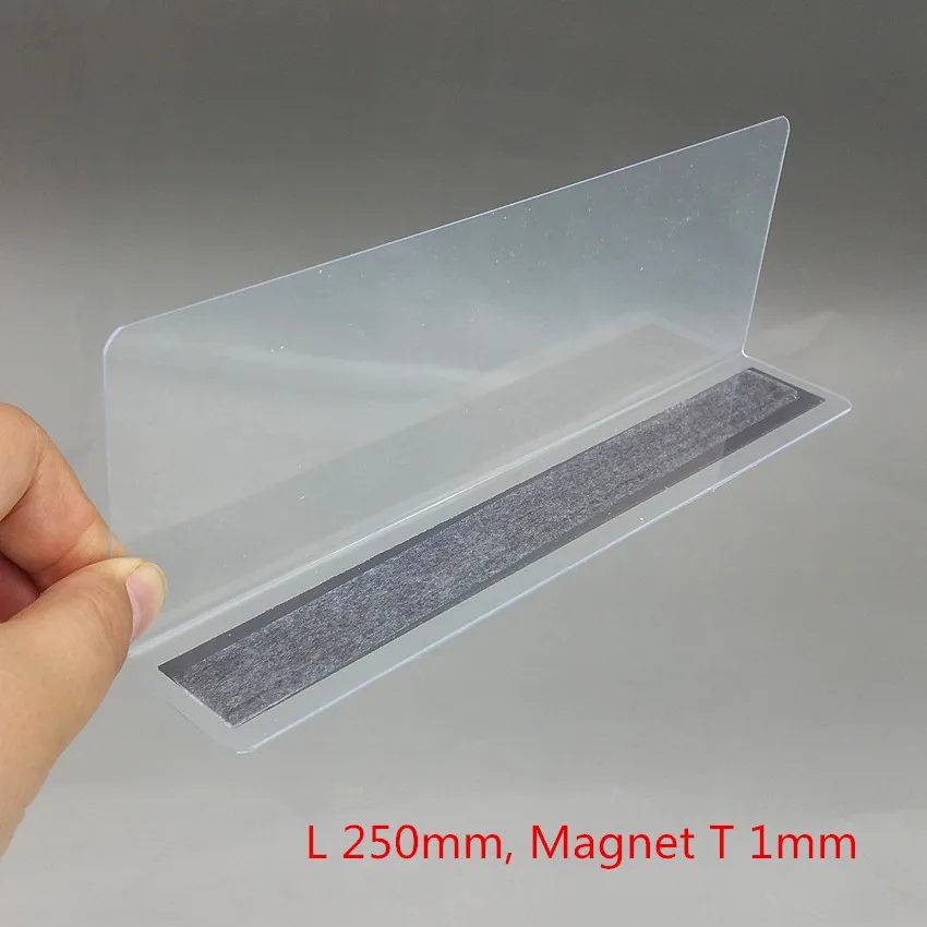 L25cm Strip 1mm Plastic PVC Clear Storage Rack Shelf Side