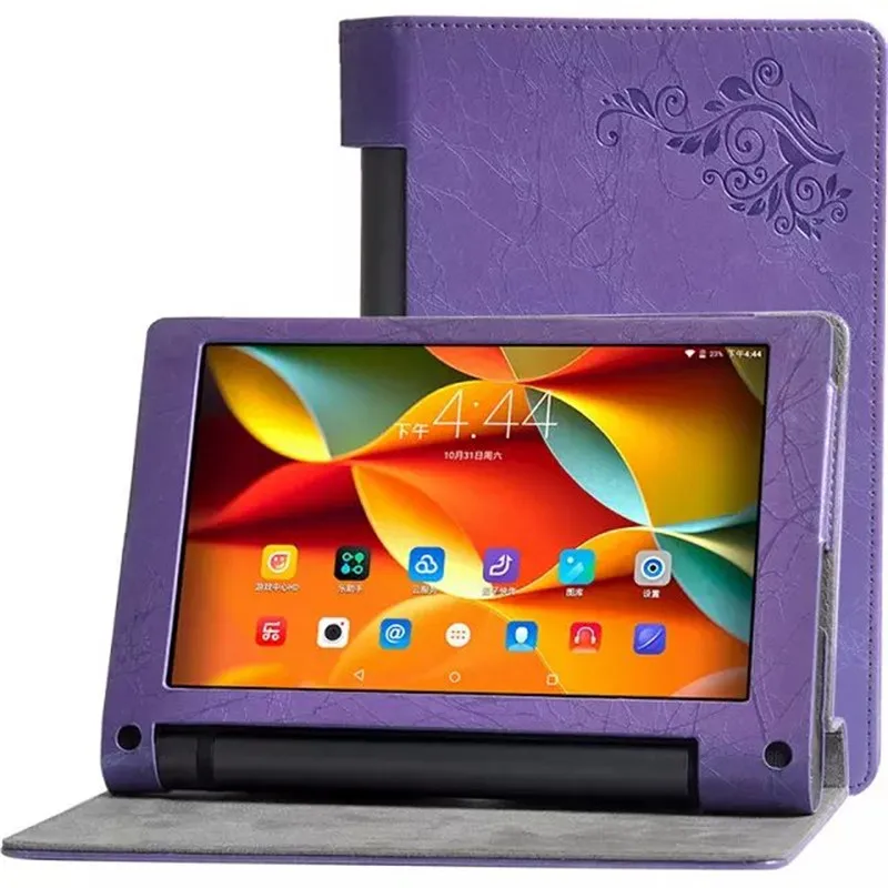 Yoga Tab 3 8 дюймов Принт с цветком чехол для lenovo Йога Tab3 YT3 850 YT3-850F YT3-850M YT3-850L планшетный чехол из искусственной кожи с откидной крышкой - Цвет: Purple