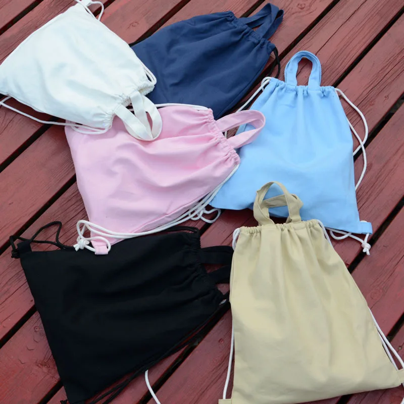 

Large capacity Design Women Handbags Solid White Drawstring Beam Port Shopping Bag Travel Bag Gift Bag Rucksack Mochila Feminina