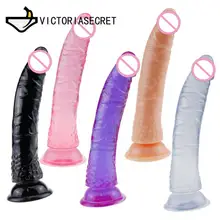 Erotic Soft Jelly Dildo Penis Bullet Cock Penis Adult Toys Anal Butt Sex Toy Strong Suction Cup Male Dick Toy For Falos Sex Shop