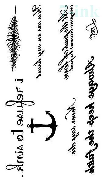 04 Imperméable Temporaire Tatouage Ancre Plume Anglais Mot Lettre Tatoo Transfert Deau Faux Flash Tatouage Pour Femmes Hommes 1056 Cm In