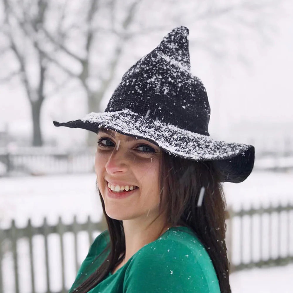 

GT Multi-color Female Witch Hat Sheep Wool Knitting Hat Fisherman Cap Party Hats Adults Mordern Hiphop Halloween Christmas Party