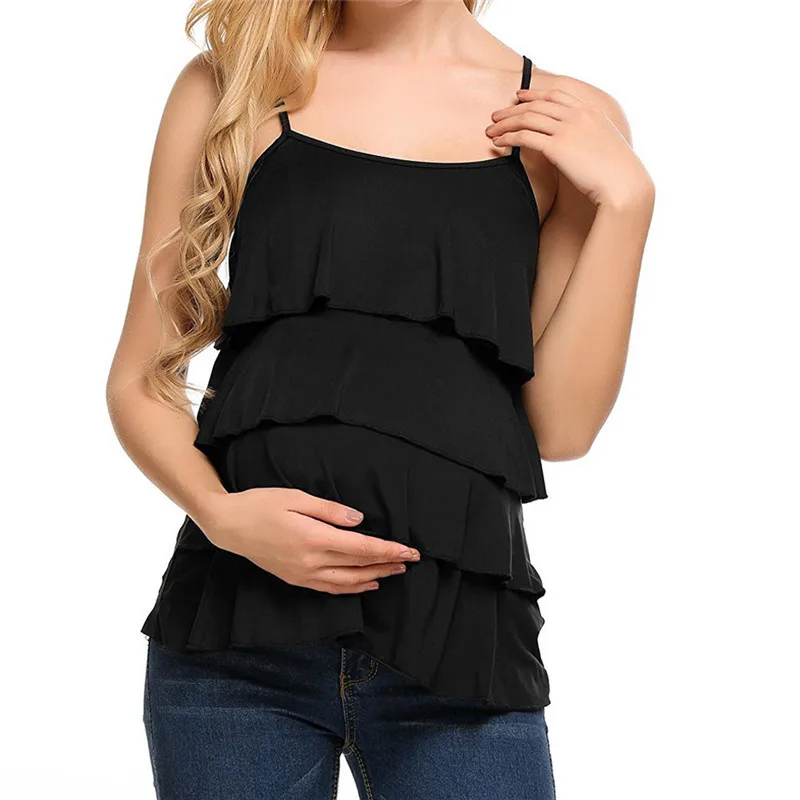 

Women's Maternity Nursing Tank Tops Sleeveless Breastfeeding Clothes T Shirt Maternity Blouse blusa de lactancia zwangerschaps