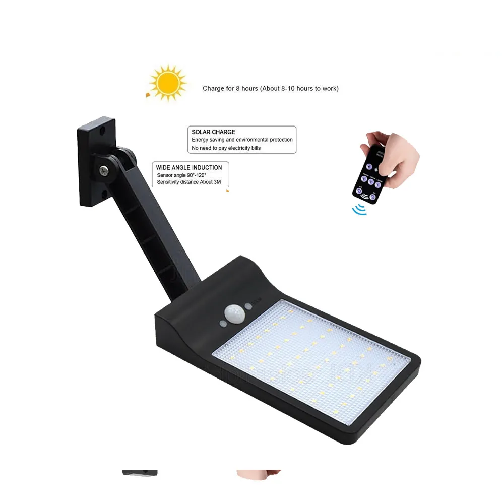 

remote control rotate bracket solar street light Wireless Motion Sensor Solar light 48 LED Garden Path Wall Outdoor Street light