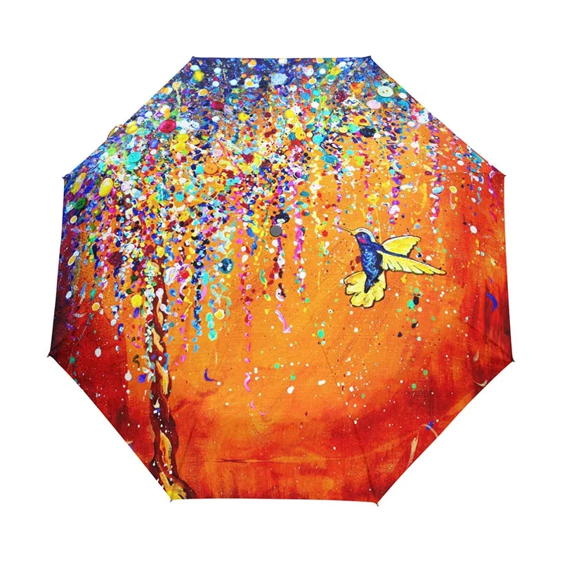 Креативный разноцветный Зонт Колибри с защитой от УФ-лучей, зонт с птицей, 3 складных подарка, солнечные дождливые зонты для женщин