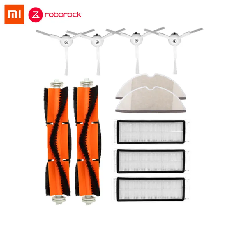 

11PCS Mi Roborock Robot Vacuum Cleaner Accessories Parts 2 Roller Brush 4 Side Brush 3 HEPA Filter 2 Mop Cloth