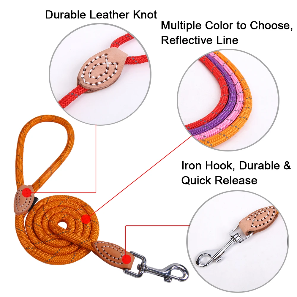 Dog Leashes For Dogs Outdoor Training Leash For Small Dog Puppy Leash Control Rope Durable Nylon Leads For Pet Dog Leash PY0229