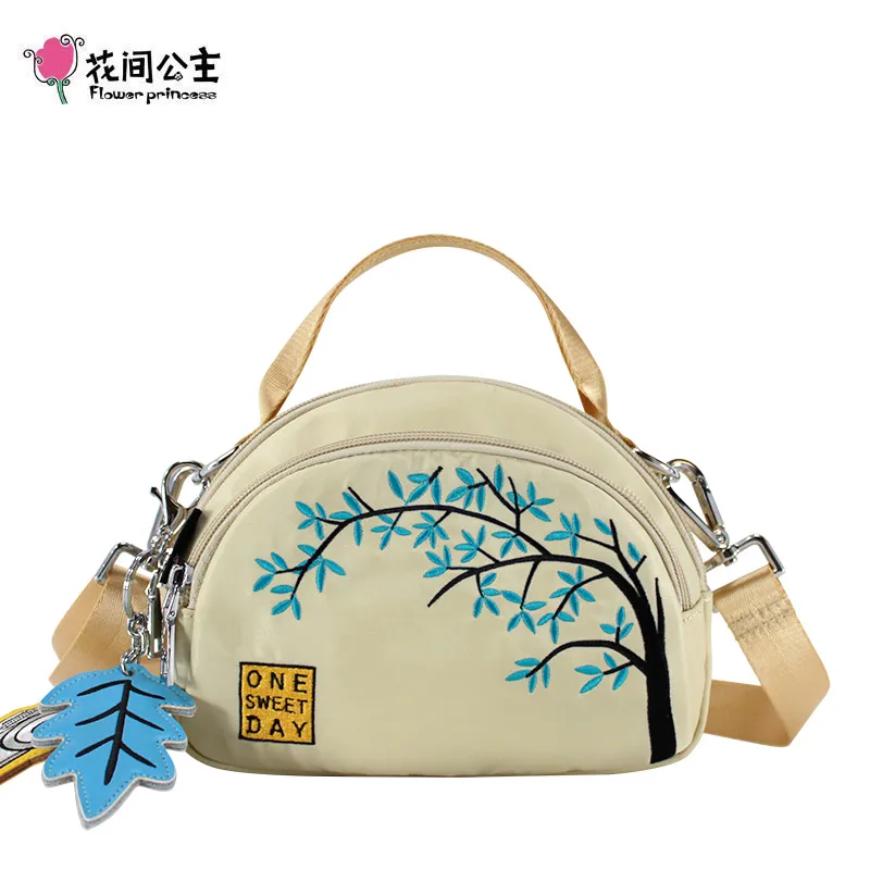

Flower Princess Original Embroidery Women Handbags Vintage Casual Shoulder Bag Female Tote Bag Spring Girl Travel Crossbody Bag