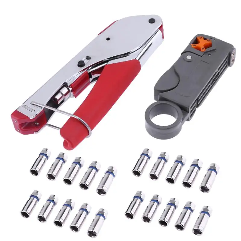 Coaxial Cable Wire Stripper RG6/RG59 Compression F Connector Tool Crimping Pliers Wire Stripping Pliers Kit 7FZT-101 Dropship Coaxial Cable Wire Stripper RG6/RG59 Compression F Connector Tool Crimping Pliers Wire Stripping Pliers Kit 7FZT-101 Dropship