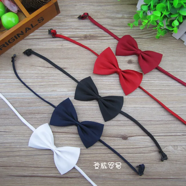 New Polyester Silk Solid Colors Bow Tie Baby Accessory Kids Clothing OH66