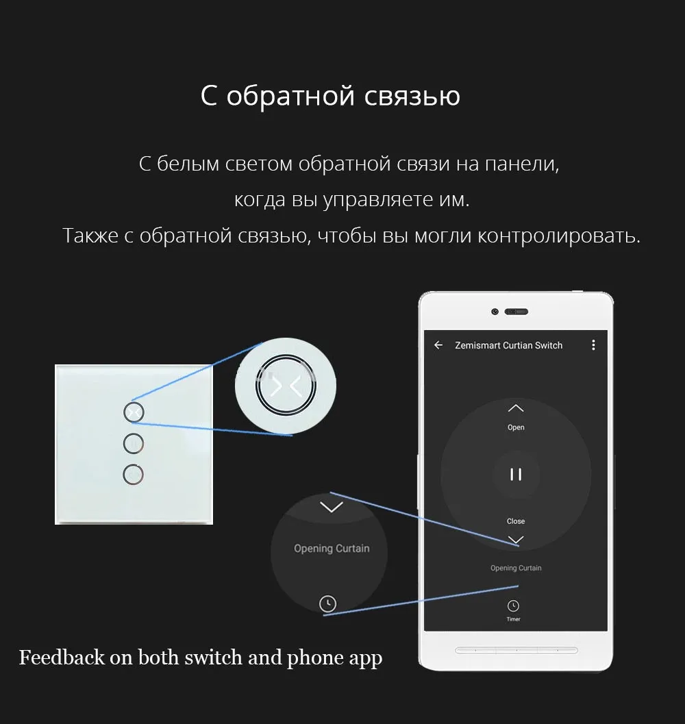 Zemismart Google Home Alexa голосовой умный динамик, сенсорные кнопки для беспроводного управления шторами, чайником через Wifi, Siri Управления